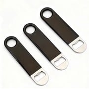 MKEUDQ-Beer Bottle Openers, 3-Pack for Quick and Easy Opening, Non-Slip Coated Stainless Steel. Black 3pcs