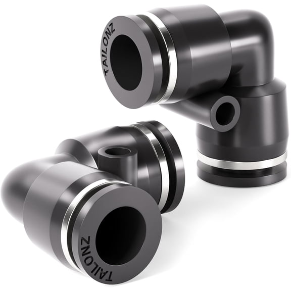 MKEUDQ-Black Elbow 2 Ways - 6MM Tube OD 90 Push to Connect Tube Quick Fittings Push Lock PV-6 (Pack of 10)
