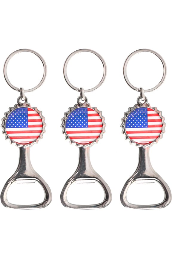 -Bottle Cap US Flag Beer Bottle Opener Keychain (3)