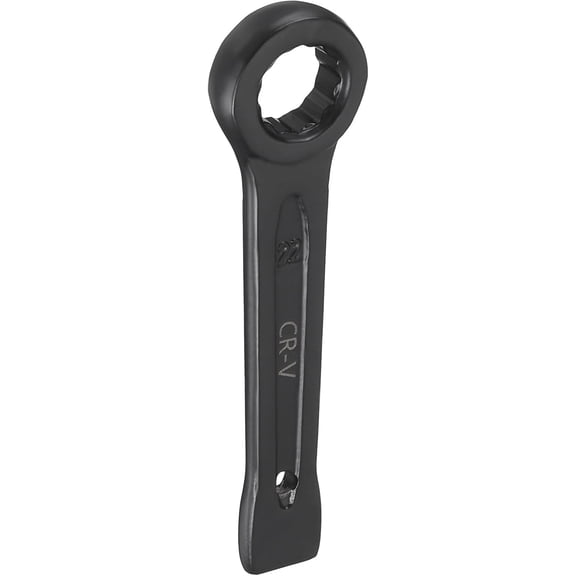 MKEUDQ-Box End Striking Ring Wrench 22mm Metric CR-V Steel 12-Point Flat Strike Wrench Baking Paint Single Head Spanner Hand Tool for Mechanical Automotive Repair