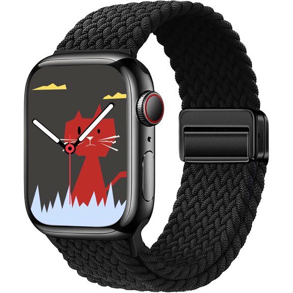 MKEUDQ-Braided Solo Loop Compatible with Apple Watch Band 38mm 40mm 41mm 42mm 44mm 45mm 46mm 49mm for Women Men, Adjustable Magnetic Straps Elastic Sport Wristbands for iWatch Series 11 10 9 8 7 6 5