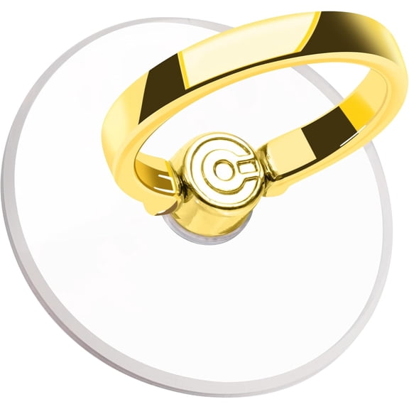 MKEUDQ-Broad Phone Ring Holder - Clear Cell Phone Ring Holder Transparent Stand Finger Grip (2 Gold)