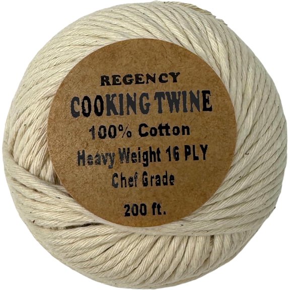 MKEUDQ-Butchers Cooking Twine, Made of Heavy-Weight Natural Cotton for Turkey Trussing, Meat Prep and Roasting, 16Ply Chef Grade, 200 ft Ball