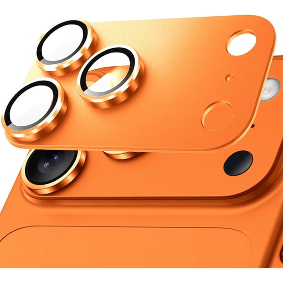 MKEUDQ-Camera Lens Protector for iPhone 17 Pro Max, Ultra-Clear Tempered Glass, Precision Fit, Easy Installation with Alignment Tool-Pro Max Orange