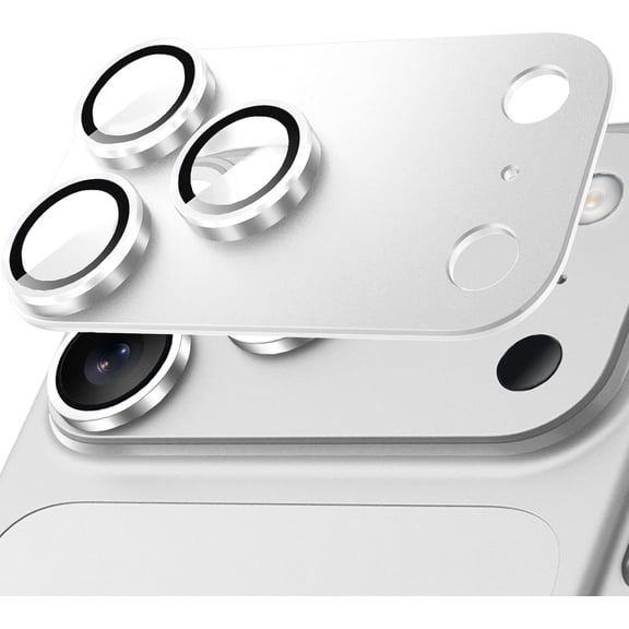 MKEUDQ-Camera Lens Protector for iPhone 17 Pro, Ultra-Clear Tempered Glass, Precision Fit, Easy Installation with Alignment Tool-Pro Sliver