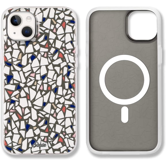 MKEUDQ-Case for iPhone 14 Plus | Compatible with MagSafe | 10ft Drop Tested | Terrazzo