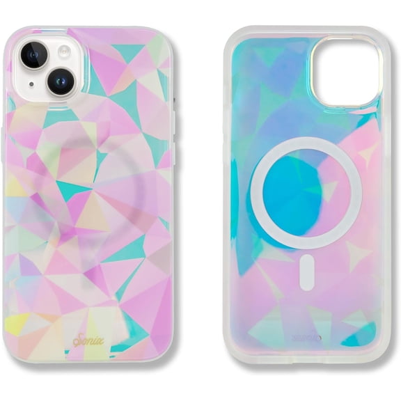 MKEUDQ-Case for iPhone 15 Plus, iPhone 14 Plus | Compatible with MagSafe | 10ft Drop Tested | Glam Prismatic