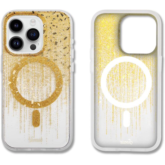 MKEUDQ-Case for iPhone 15 Pro Max | Compatible with MagSafe | 10ft Drop Tested | Drippin' Gold