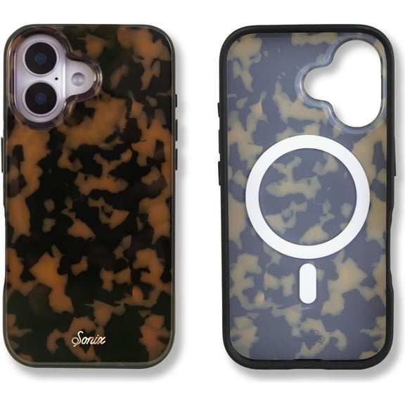 MKEUDQ-Case for iPhone 16 | Compatible with MagSafe | 10ft Drop Tested | Tortoiseshell | Brown Tort
