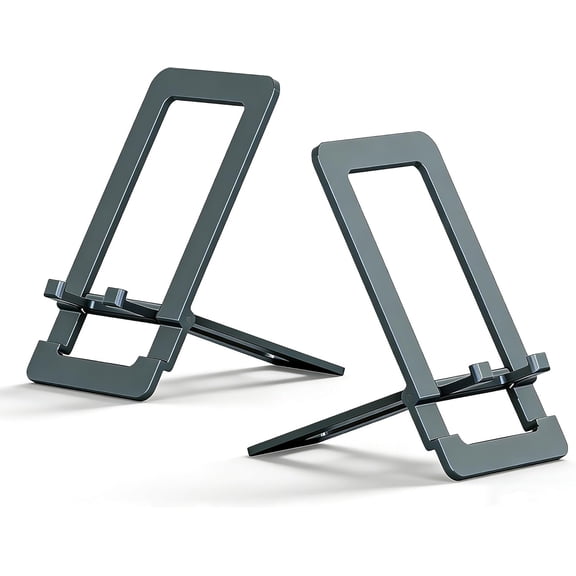 MKEUDQ-Cell Phone Stand 2-Pack, Fully Foldable Aluminum/Portable Non-Slip Phone Holder The Size of a Wallet in Bag or On Desk, for Travel Office for iPhone 17/16/15/14/13/12/,Samsung Smartphones