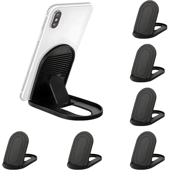 MKEUDQ-Cell Phone Stand [6 Pack], Adjustable Desktop Phone Holder for Desk, Foldable Travel Accessories, Portable Multi-Angle Dock Compatible with iPhone 17 16 15 14 Pro Max, Kindle, All Smartphones