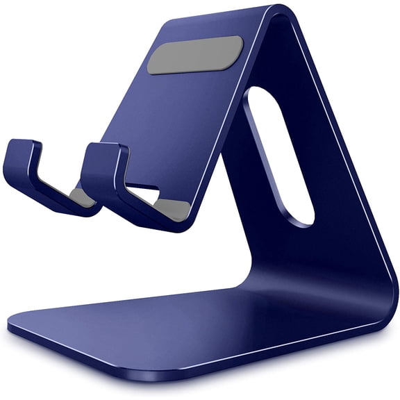 MKEUDQ-Cell Phone Stand, Cradle, Holder,Aluminum Desktop Stand Compatible with Switch, All Smart Phone, iPhone 11 Pro Xs Max Xr X Se 8 7 6 6s Plus SE 5 5s-Navy Blue