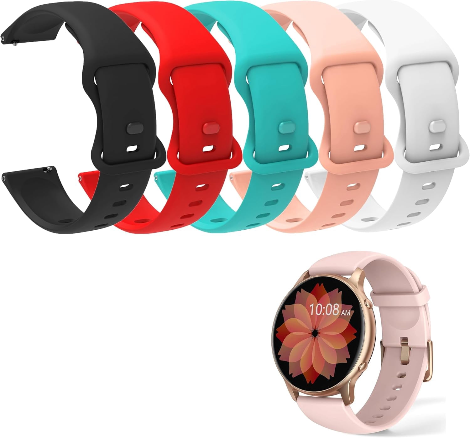 MKEUDQ-Compatible with TUYOMA Smartwatch Bands, Classic Watch Bands 22mm Soft Silicone Bands Bracelet Sports Strap for Men & Women Compatible with TUYOMA LW36 Smartwatch-1.32 Inches,Compatible with