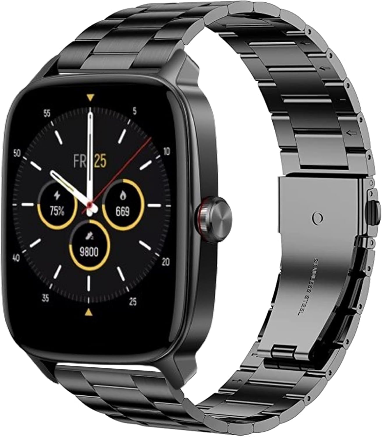 MKEUDQ-Compatible with YMZ Smartwatch Band, Stainless Steel Metal Replacement Straps Compatible with YMZ TGW01 Smartwatch, Compatible with YMZ GTX13 Smartwatch Bands