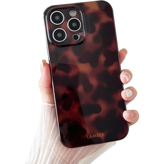 MKEUDQ-Compatible with iPhone 12 Pro Case, Brown Fall Tortoise Shell Phone Case for Women, Soft TPU Shockproof Protective Cover Compatible with iPhone 12 Pro 6.1", Amber