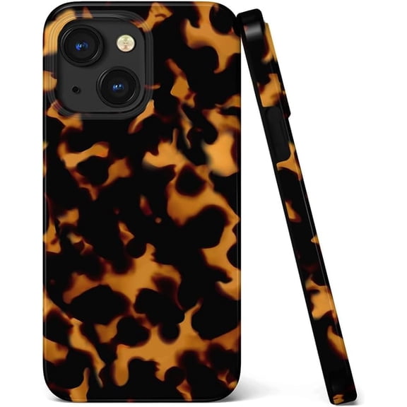 MKEUDQ-Compatible with iPhone 15/14 6.1" Case, [8 ft Drop Tested] Shockproof Design Protective Slim Stylish TPU Durable Phone Cover Case (Tortoise Shell)