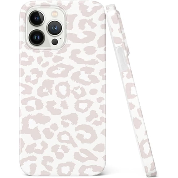 MKEUDQ-Compatible with iPhone 15 Pro Max 6.7" Case, [8 ft Drop Tested] Shockproof Design Protective Slim Stylish TPU Durable Phone Cover Case (Beige Leopard)