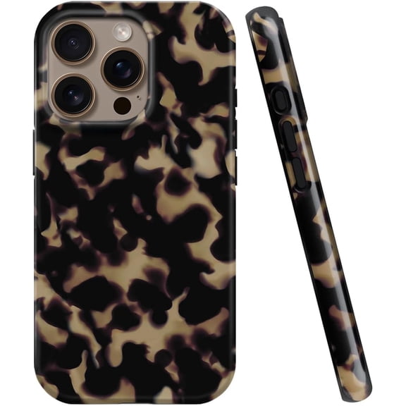 MKEUDQ-Compatible with iPhone 15 Pro Max 6.7" Case, [8 ft Drop Tested] Shockproof Design Protective Slim Stylish TPU Durable Phone Cover Case (Tortoise Shell)