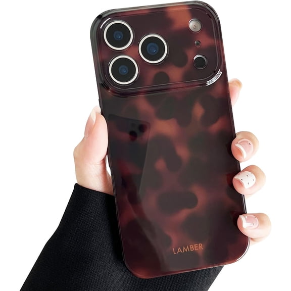 MKEUDQ-Compatible with iPhone 17 Pro Case, Brown Fall Tortoise Shell Phone Case for Women, Soft TPU Shockproof Protective Cover Compatible with iPhone 17 Pro 6.3", Amber