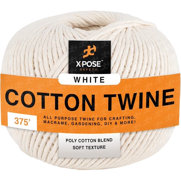 MKEUDQ-Cotton Twine - Food Grade Cotton String Ball - Bakers, Butchers Twine for Meat, Cooking Twine for Rotisserie, Kitchen - Natural White String Line for Crafts, Gift Wrapping