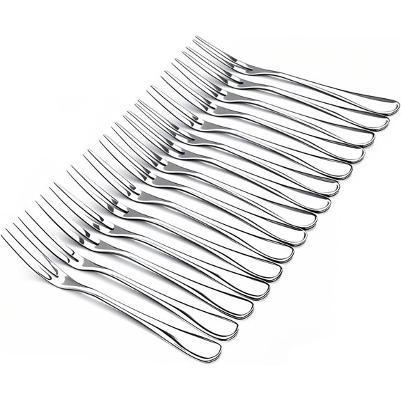 MKEUDQ-Crab Stainless Steel Forks,Escargot Fork 2 Prong Tasting Appetizer Forks Portable Cocktail Salad Fruit Forks for Party Travel, 5 Inches (15Pcs)