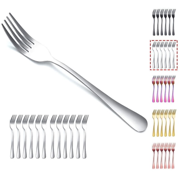 MKEUDQ-Dinner Fork 12 Pieces, Stainless Steel 8.17 Inch Forks Silverware, Table Forks Set of 12