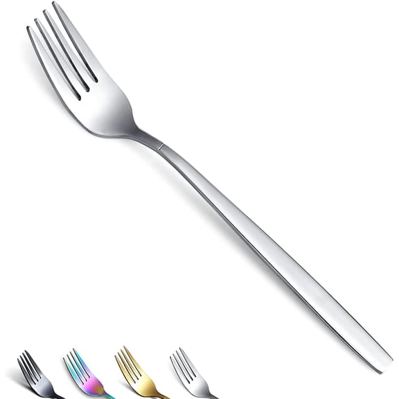 MKEUDQ-Dinner Forks of 6, Stainless Steel Modern Fork Set, Forks And Spoons Silverware, Spoons And Forks Set