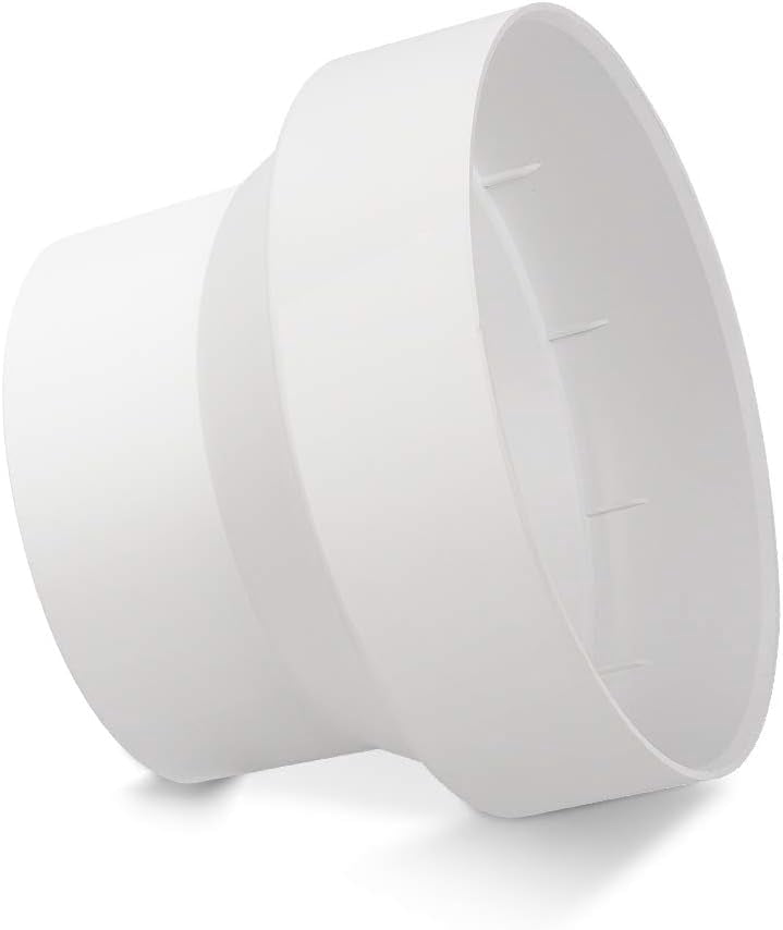 MKEUDQ-Duct Reducer 6 to 4 inch Air Duct Adapter HAVC Pipe Connector for Inline Ventilation System (150mm to 100mm)