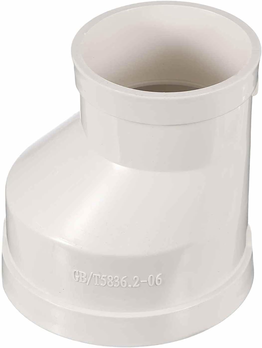MKEUDQ-Eccentric Duct Reducer (4" to 3") - PVC Round Duct Fitting Pipe Increaser Reducer Adapter Connector, Fits DWV (Drain, Waste and Vent) Air Ventilation Ducting