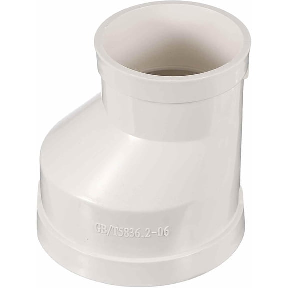 MKEUDQ-Eccentric Duct Reducer (4" to 3") - PVC Round Duct Fitting Pipe Increaser Reducer Adapter Connector, Fits DWV (Drain, Waste and Vent) Air Ventilation Ducting