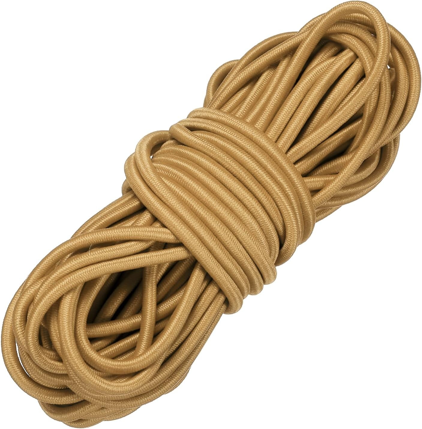 MKEUDQ-Elastic Bungee Cord, 1/8" x 32' Heavy Duty Polyester Bungee Shock Cords Kayak Stretch String Rope for Kayak Strap Tarp Tie Boating Tent Camping DIY Craft, Dark Yellow