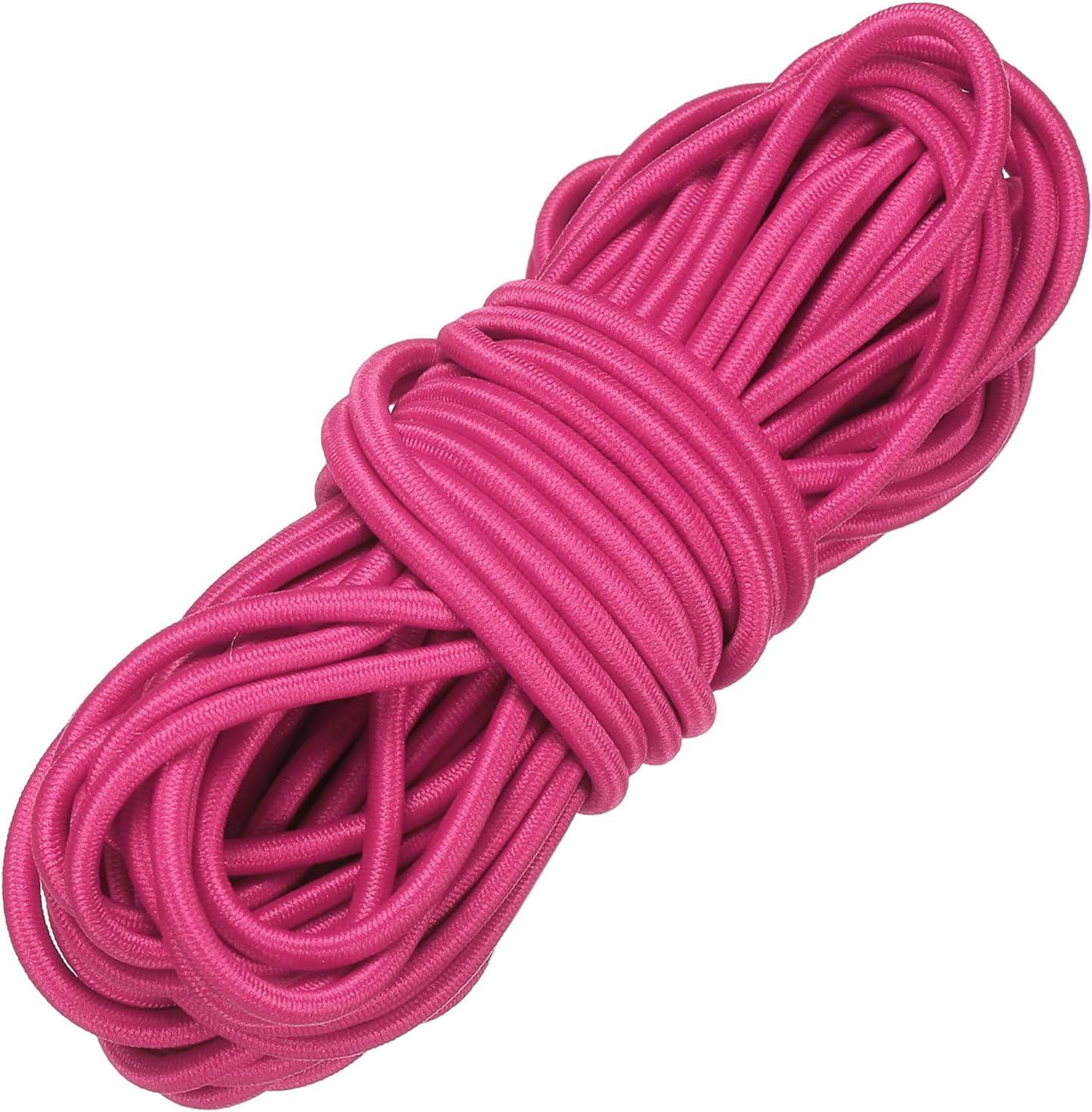 MKEUDQ-Elastic Bungee Cord, 1/8" x 32' Heavy Duty Polyester Bungee Shock Cords Kayak Stretch String Rope for Kayak Strap Tarp Tie Boating Tent Camping DIY Craft, Rose Red