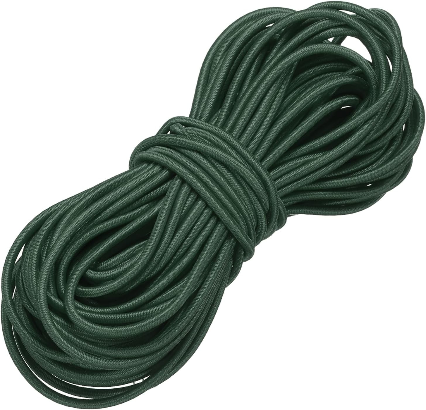 MKEUDQ-Elastic Bungee Cord, 1/8" x 49' Heavy Duty Polyester Bungee Shock Cords Kayak Stretch String Rope for Kayak Strap Tarp Tie Boating Tent Camping DIY Craft, Ink Green