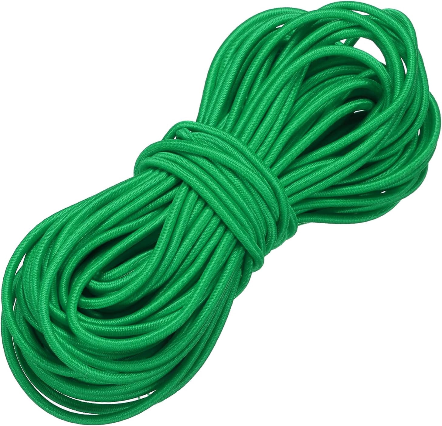 MKEUDQ-Elastic Bungee Cord, 1/8" x 49' Heavy Duty Polyester Bungee Shock Cords Kayak Stretch String Rope for Kayak Strap Tarp Tie Boating Tent Camping DIY Craft, Grass Green