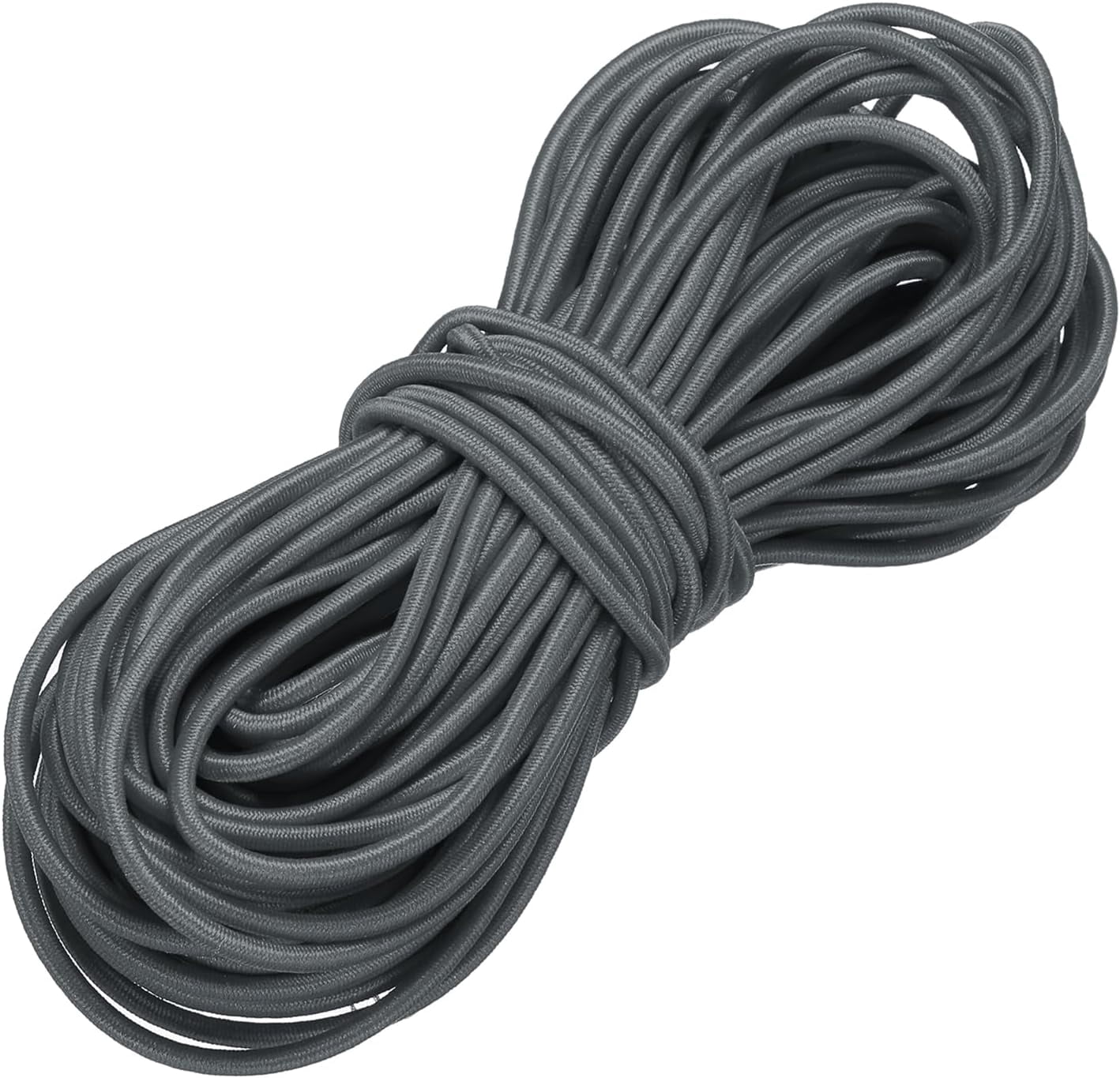 MKEUDQ-Elastic Bungee Cord, 1/8" x 49' Heavy Duty Polyester Bungee Shock Cords Kayak Stretch String Rope for Kayak Strap Tarp Tie Boating Tent Camping DIY Craft, Gray