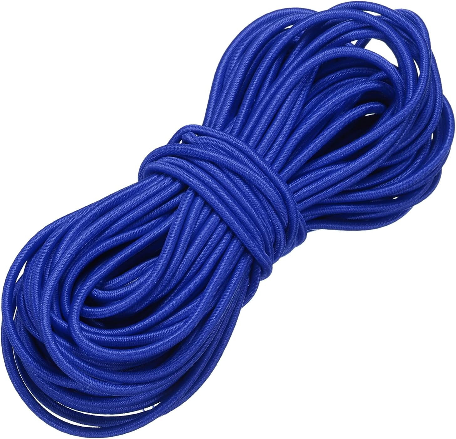 MKEUDQ-Elastic Bungee Cord, 1/8" x 49' Heavy Duty Polyester Bungee Shock Cords Kayak Stretch String Rope for Kayak Strap Tarp Tie Boating Tent Camping DIY Craft, Blue