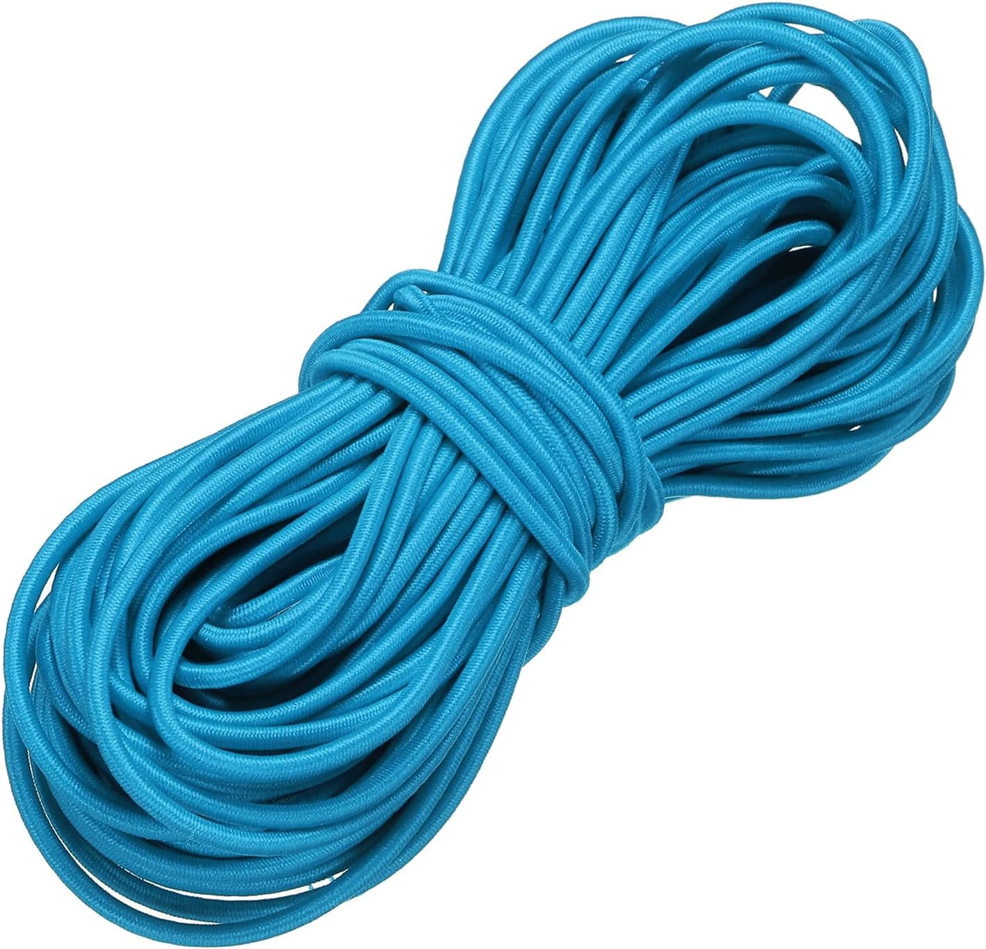 MKEUDQ-Elastic Bungee Cord, 1/8" x 49' Heavy Duty Polyester Bungee Shock Cords Kayak Stretch String Rope for Kayak Strap Tarp Tie Boating Tent Camping DIY Craft, Sky Blue