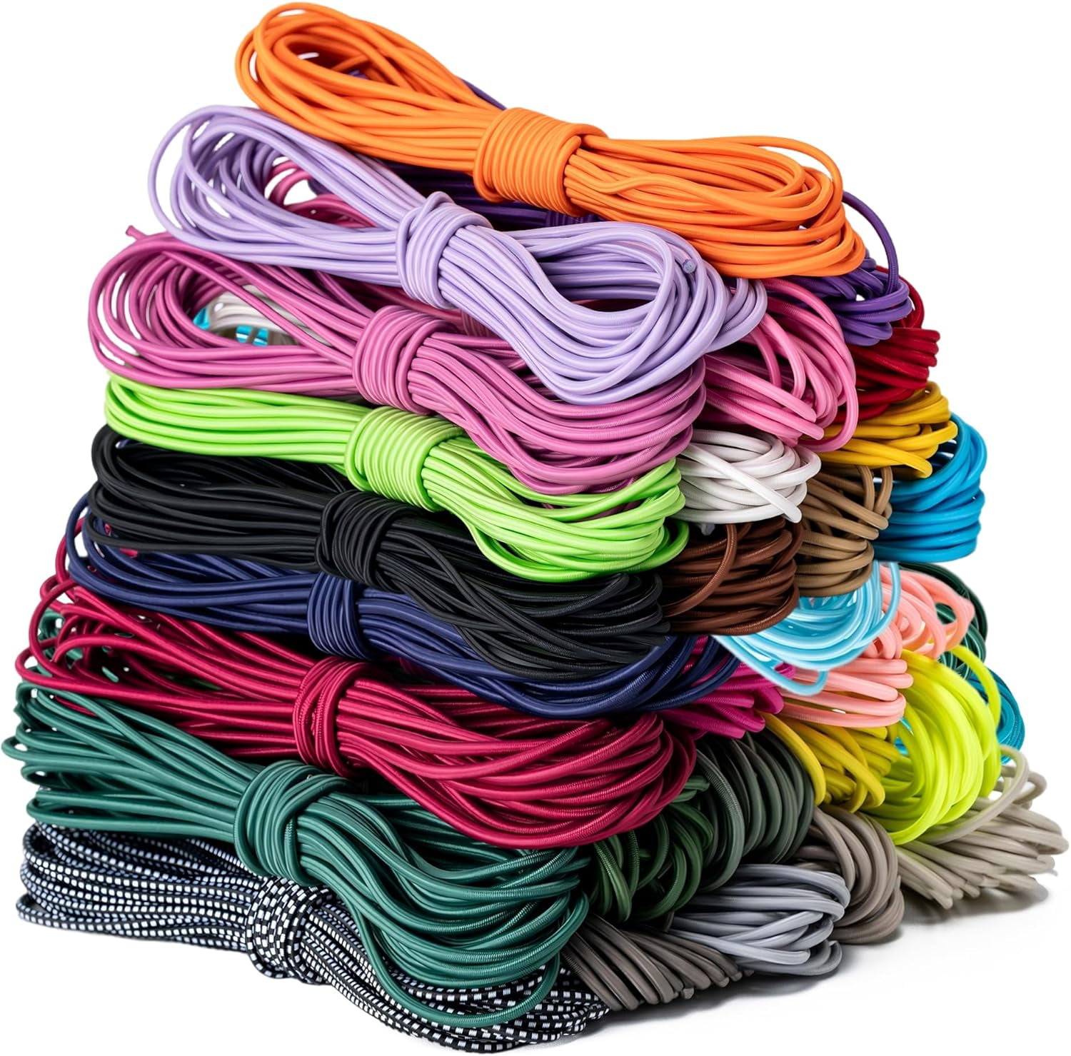 MKEUDQ-Elastic Bungee Cord, 1/8" x 50' Heavy Duty Bungie Cord,Kayak Stretch String Rope,Shock Cords,for DIY Projects,Kayak Strap Tarp Tie Down Canopy Boating Camping Tent Crafting Patio(Dark Rose Red
