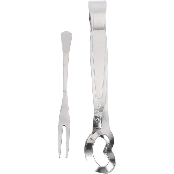 MKEUDQ-Escargot Utensils for Eating Snails, Shellfish, and Seafood,Stainless Steel Snail Tongs and Fork Set,2-Piece Kitchen Tools for Home and Restaurant Dining