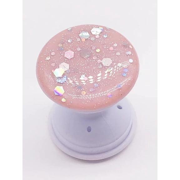 MKEUDQ-Expanding Phone Socket, Mount Holder Glitter Sparkle Bling for Cellphone Collapsible Stand Cell Phone Finger Foldable Holder Grip for Smartphones and Tablets (Pink)