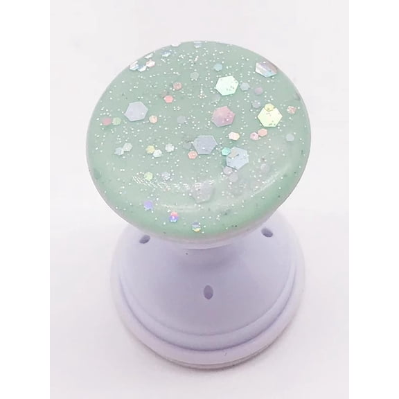MKEUDQ-Expanding Phone Socket, Mount Holder Glitter Sparkle Bling for Cellphone Collapsible Stand Cell Phone Finger Foldable Holder Grip for Smartphones and Tablets (Green)