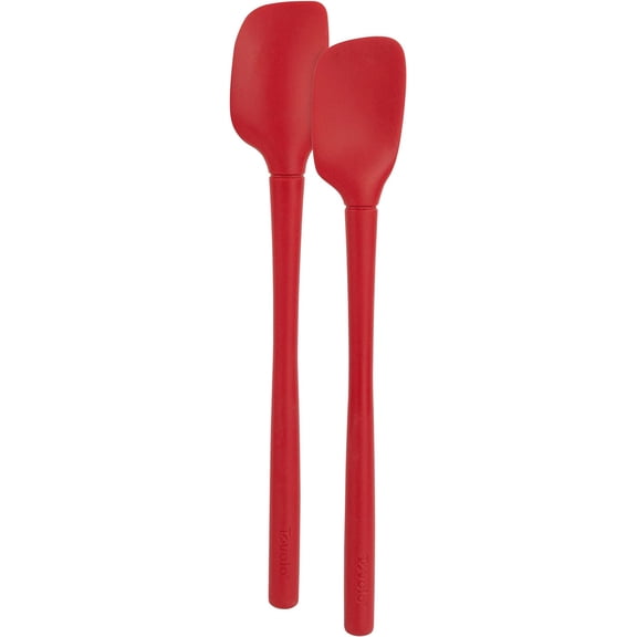MKEUDQ-Flex-Core All-Silicone Mini Spatula & Spoonula, Kitchen Utensil Set of 2, Heat-Resistant & BPA-Free Silicone Spatula & Spoonula, Safe for Cast Iron & Non-Stick Cookware, Dishwasher-Safe