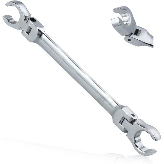 MKEUDQ-Flex Head Flare Nut Wrench 16 * 18mm Flexible Line Set - Metric Flare Tool for Automotive and Plumbing Repairs - 40Cr Steel