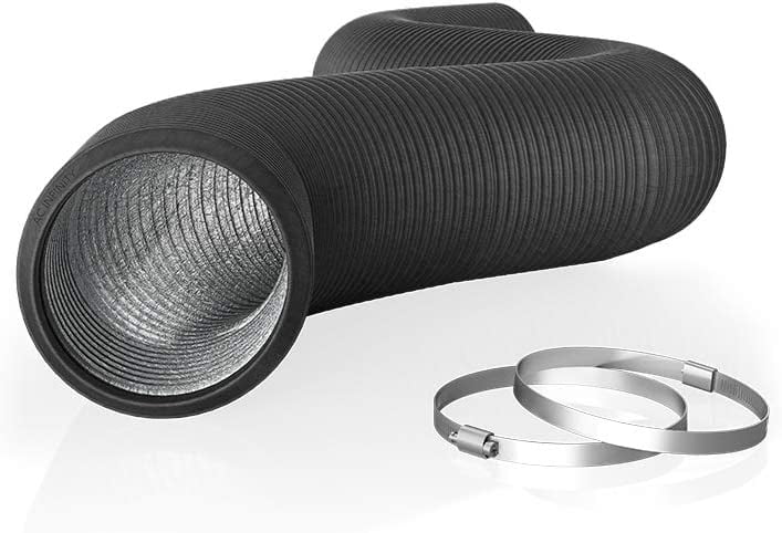 MKEUDQ-Flexible 4-Inch Aluminum Ducting, Heavy-Duty Four-Layer Protection, 8-Feet Long for Heating Cooling Ventilation and Exhaust