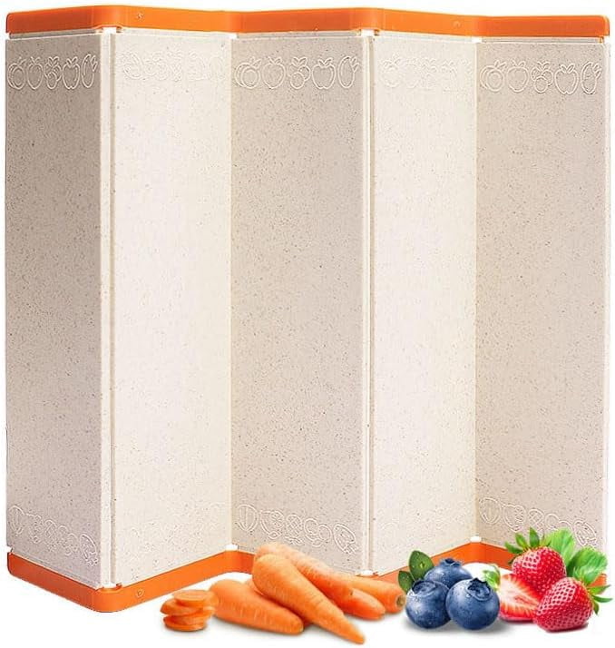 MKEUDQ-Folding Portable Cutting Board for Kitchen and Camping, Wheat Straw Chopping Board Dishwasher Safe, Non Slip Cutting Mat for Fruit, Meat and Vegetables
