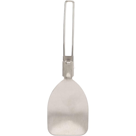 MKEUDQ-Folding Spatula, Stainless Steel Folding Spatula with Locking Latch, Portable Mini Metal Spatula for Cooking, Foldable Rice Spoon & Backpacking, Outdoor Camping Cookware Heat Resistant