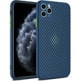 thumbnail image 1 of MKEUDQ-Heat Dissipation Phone Case, New Breathable Hollow Cellular Hole Heat Dissipation Case Full Back Camera Lens Protection Ultra Slim TPU Case Cover (Blue, Compatible with iPhone XR), 1 of 4