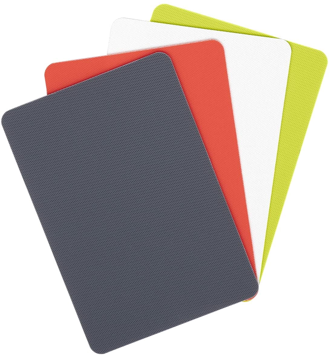 MKEUDQ-Heavy Duty Cutting Board Grippmat, Flexible Cutting Boards for Kitchen, Set of 4, Non Slip Plastic Board Cutting Mat 5.5 by 8 Inches Gray, Red, White and Green Set, Kitchen Gadgets