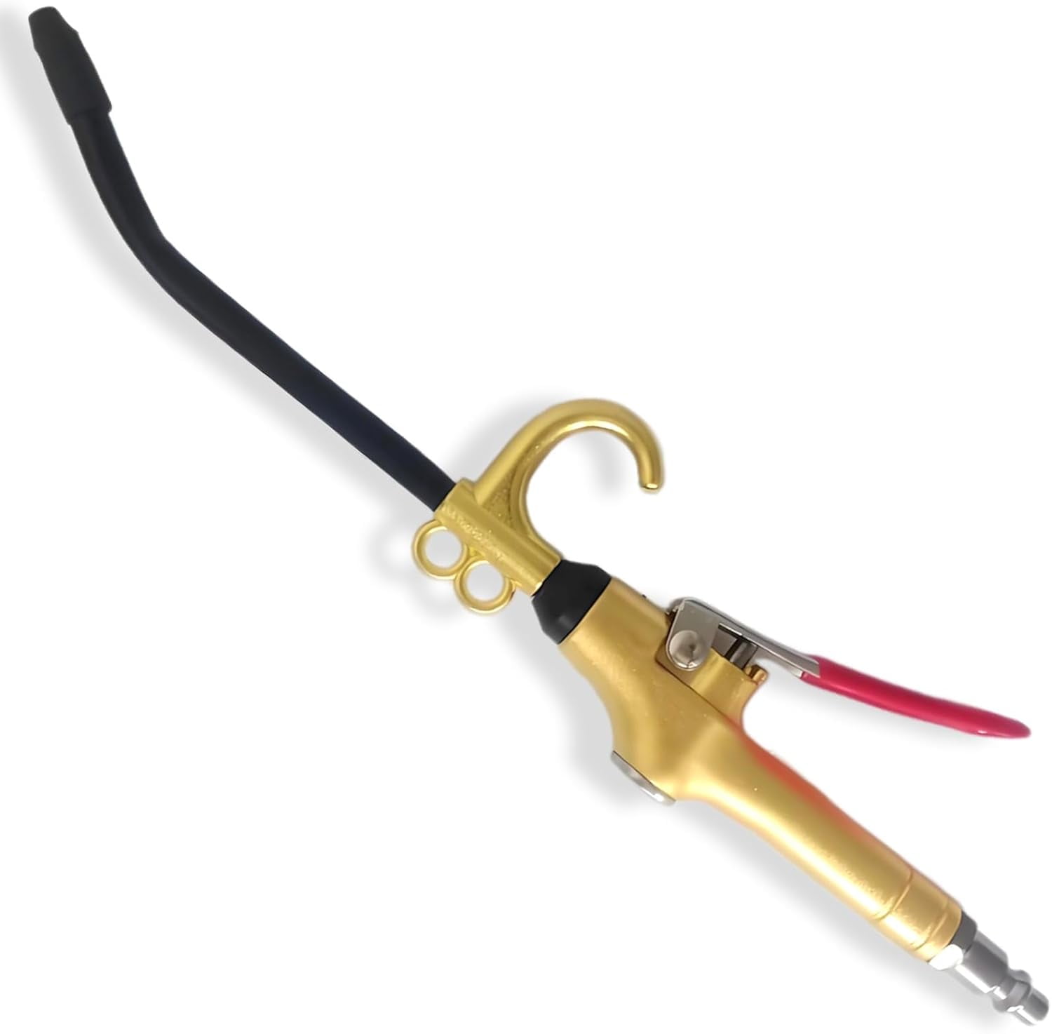 MKEUDQ-High Volume Air Blow Gun Alluminum Rubber Guard Air Flow Nozzle,Industrial Household Air Blower Gun,Pneumatic Air Compressor Accessories Dust Cleaning Tool, Gold-plated metal