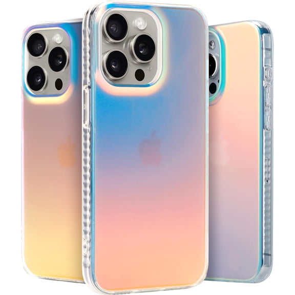 MKEUDQ-Hue - for iPhone 15 Pro Case - Iridescent [10FT Drop Protection] - Shockproof Cover with Color Changing Effect | Cute and Unique for Women, Girls and Men (2023)